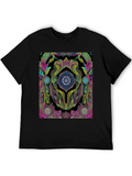 Psychedelic Mandala Graphic Black Tee