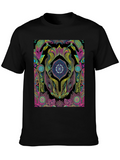 Psychedelic Mandala Graphic Black Tee