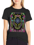 Psychedelic Mandala Graphic Black Tee