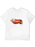 Lion Sunset Graphic T-Shirt - Unique Nature Design