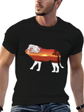 Lion Sunset Graphic T-Shirt - Unique Nature Design