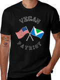 Vegan Patriot T-Shirt - USA & Vegan Flag Design