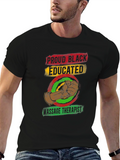 Proud Black Educated Massage Therapist Graphic T-Shirt
