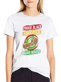 Proud Black Educated Massage Therapist Graphic T-Shirt