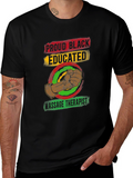 Proud Black Educated Massage Therapist Graphic T-Shirt