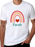 Rainbow Heart Personalized Name T-Shirt