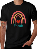 Rainbow Heart Personalized Name T-Shirt