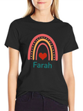 Rainbow Heart Personalized Name T-Shirt