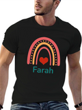 Rainbow Heart Personalized Name T-Shirt