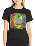 Psychedelic Skull Graphic Tee - Mens Black T-Shirt