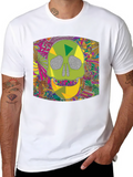 Psychedelic Skull Graphic Tee - Mens Black T-Shirt