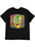Psychedelic Skull Graphic Tee - Mens Black T-Shirt