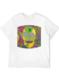 Psychedelic Skull Graphic Tee - Mens Black T-Shirt