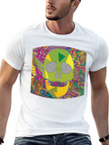 Psychedelic Skull Graphic Tee - Mens Black T-Shirt