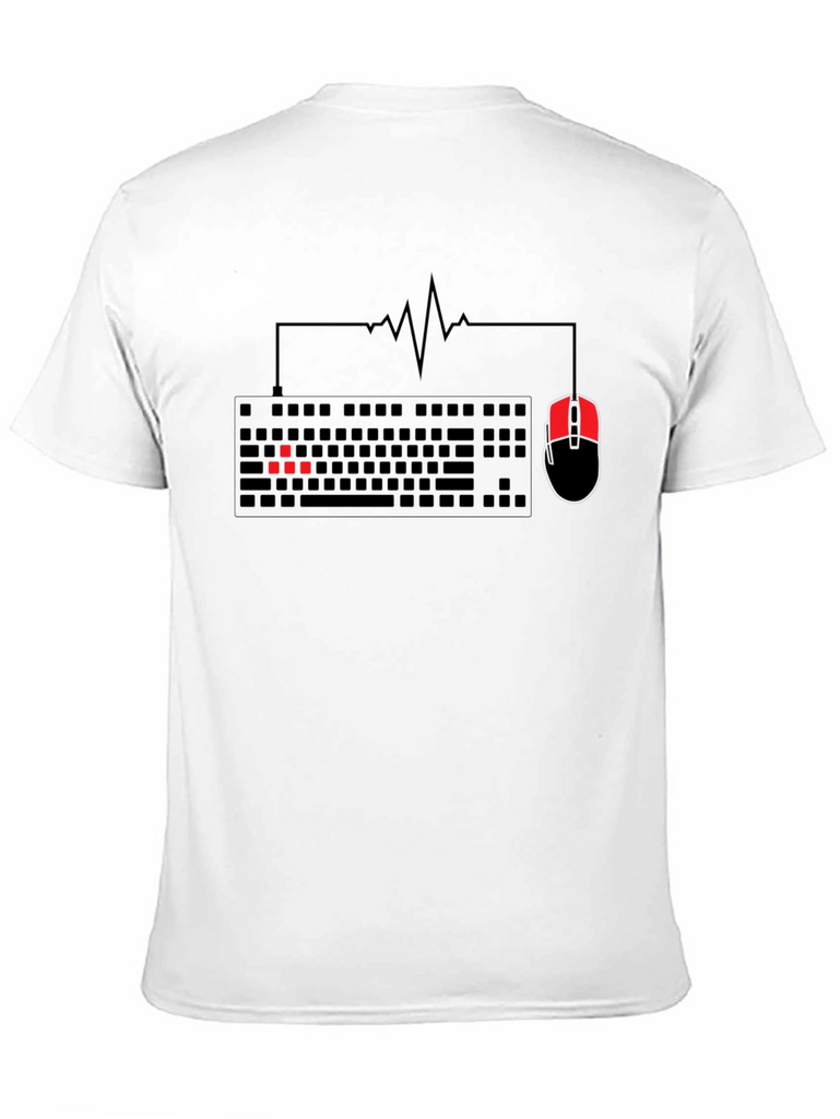 Gamer Heartbeat Keyboard & Mouse Black T-Shirt