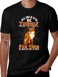 Always Be Yourself Fox Graphic Tee - Black