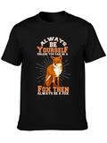 Always Be Yourself Fox Graphic Tee - Black
