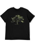 Green Tree Graphic Black T-Shirt