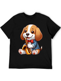 Cute Dog Saxophone T-Shirt - Music Lover Tee