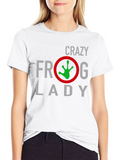 Crazy Frog Lady Graphic Tee - Black