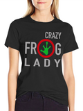 Crazy Frog Lady Graphic Tee - Black