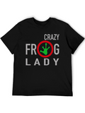 Crazy Frog Lady Graphic Tee - Black