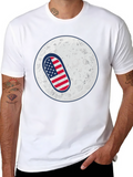 American Flag Pill on the Moon T-Shirt