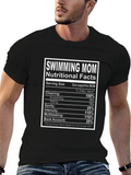 Swimming Mom Nutritional Facts Black T-Shirt
