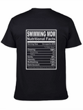 Swimming Mom Nutritional Facts Black T-Shirt