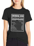 Swimming Mom Nutritional Facts Black T-Shirt