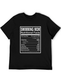 Swimming Mom Nutritional Facts Black T-Shirt