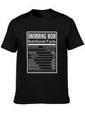 Swimming Mom Nutritional Facts Black T-Shirt