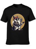 Rockstar Cat Graphic T-Shirt
