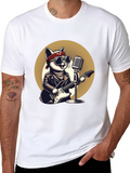 Rockstar Cat Graphic T-Shirt