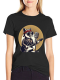 Rockstar Cat Graphic T-Shirt
