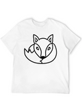 Fox Outline Graphic Tee - Stylish Unisex Black T-Shirt