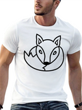 Fox Outline Graphic Tee - Stylish Unisex Black T-Shirt