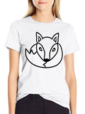 Fox Outline Graphic Tee - Stylish Unisex Black T-Shirt