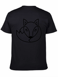 Fox Outline Graphic Tee - Stylish Unisex Black T-Shirt