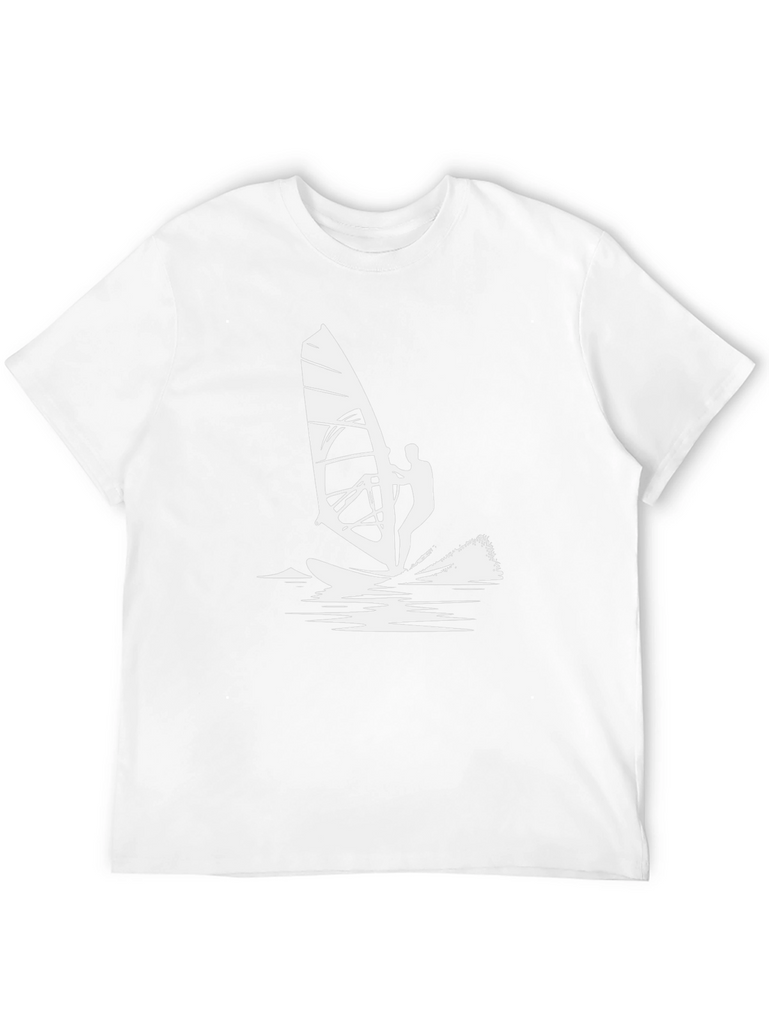 Windsurfer Graphic Tee - Black Cotton T-Shirt