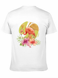Tropical Flamingo T-Shirt - Mens Black Tee