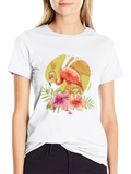 Tropical Flamingo T-Shirt - Mens Black Tee