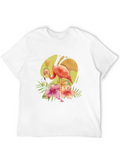 Tropical Flamingo T-Shirt - Mens Black Tee