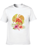 Tropical Flamingo T-Shirt - Mens Black Tee