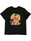 Tropical Flamingo T-Shirt - Mens Black Tee