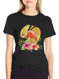 Tropical Flamingo T-Shirt - Mens Black Tee