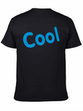 Cool Blue Print Black T-Shirt Casual Style