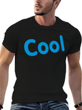 Cool Blue Print Black T-Shirt Casual Style