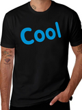 Cool Blue Print Black T-Shirt Casual Style