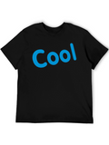 Cool Blue Print Black T-Shirt Casual Style